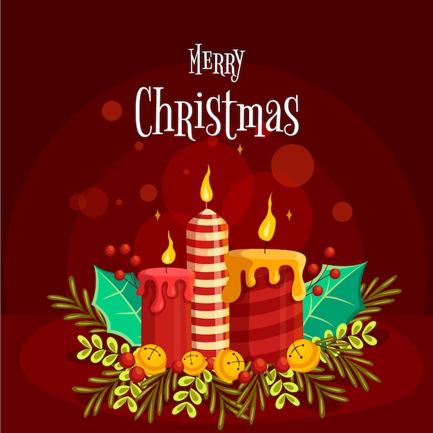 Gratis vector kerst kaars achtergrond