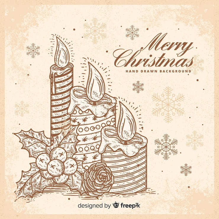 Gratis Vector kerst kaars achtergrond