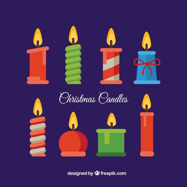 Kerst kaarsen in verschillende kleuren