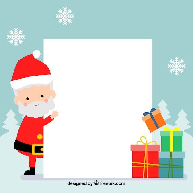 Gratis vector kerst karakter met brief achtergrond