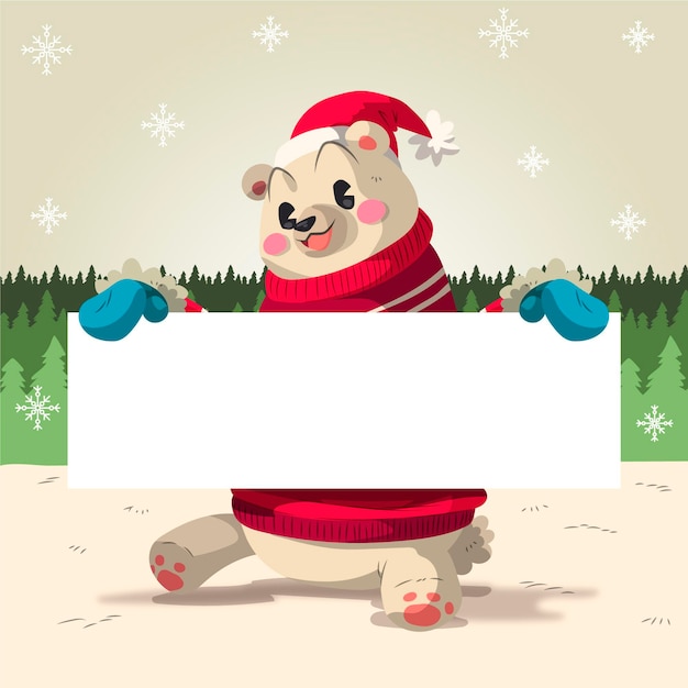 Gratis vector kerst karakter met lege banner