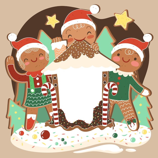 Gratis vector kerst karakter met lege banner