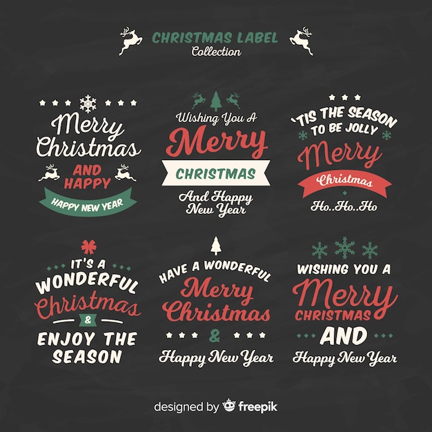 Gratis vector kerst labels-collectie