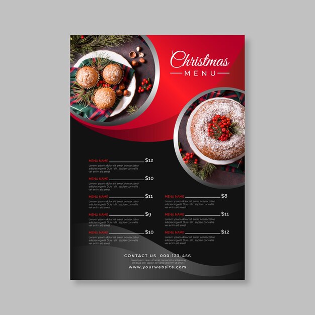 Kerst menusjabloon