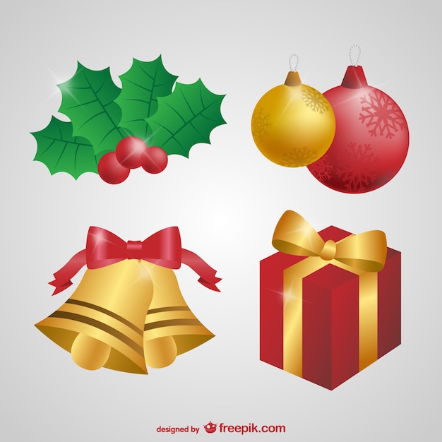 Gratis vector kerst ornamenten pak