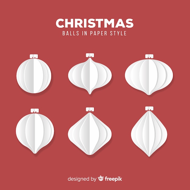 Kerst papier witte bal collectie