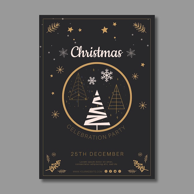 Gratis vector kerst poster sjabloon