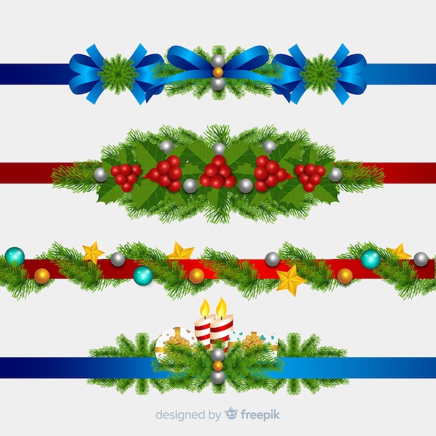 Gratis vector kerst realistische randen