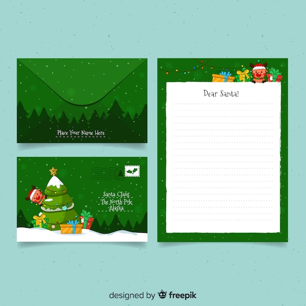 Gratis vector kerst rendier envelop