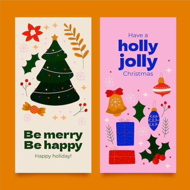 Kerst seizoen verticale banners set