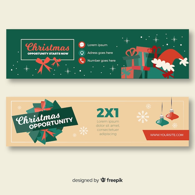 Kerst verkoop banners