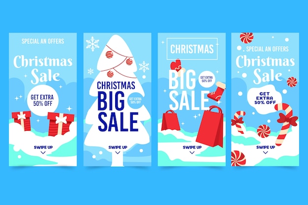 Kerst verkoop instagram verhalencollectie