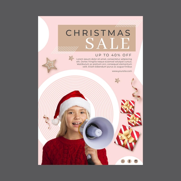 Kerst verkoop poster sjabloon