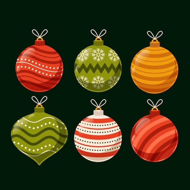 Gratis vector kerstbal ornamenten