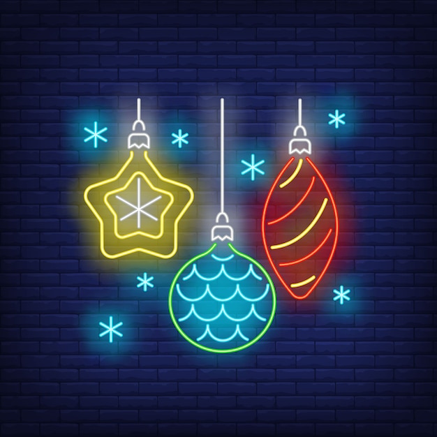 Kerstballen in neon stijl