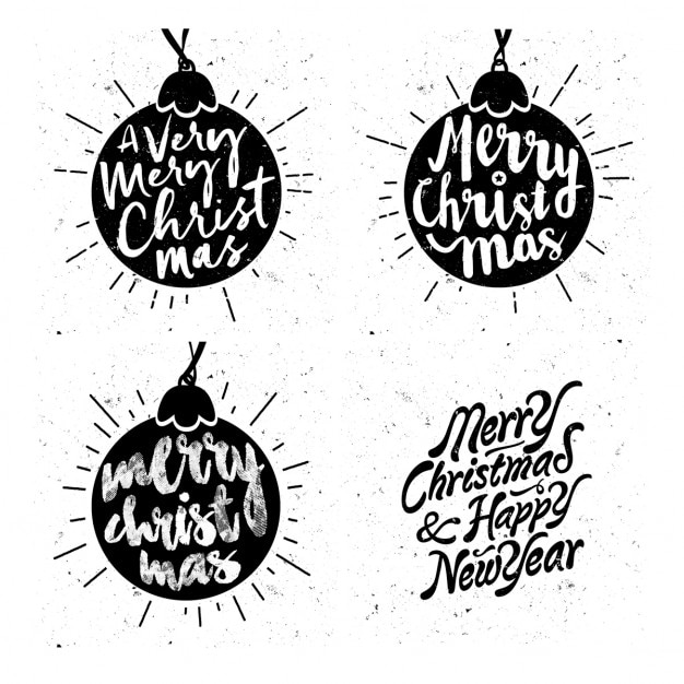 Gratis vector kerstballen met belettering