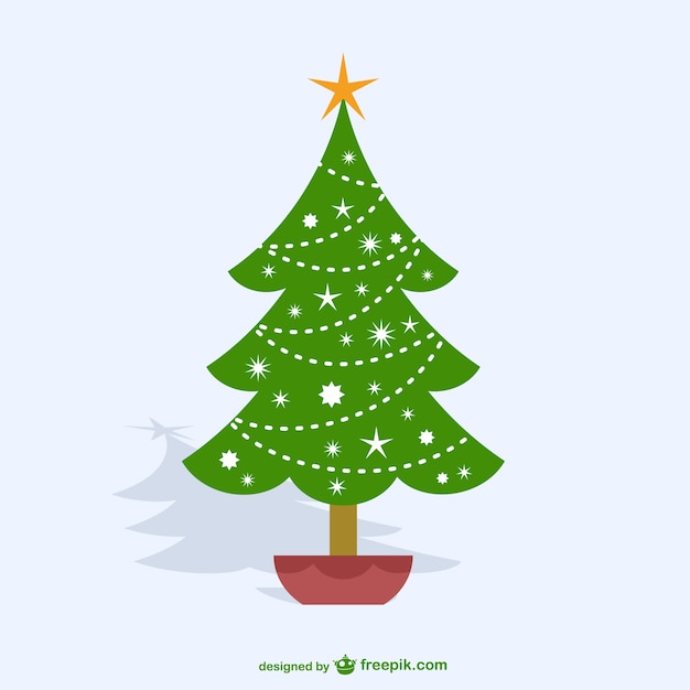 Kerstboom cartoon Gratis Vector