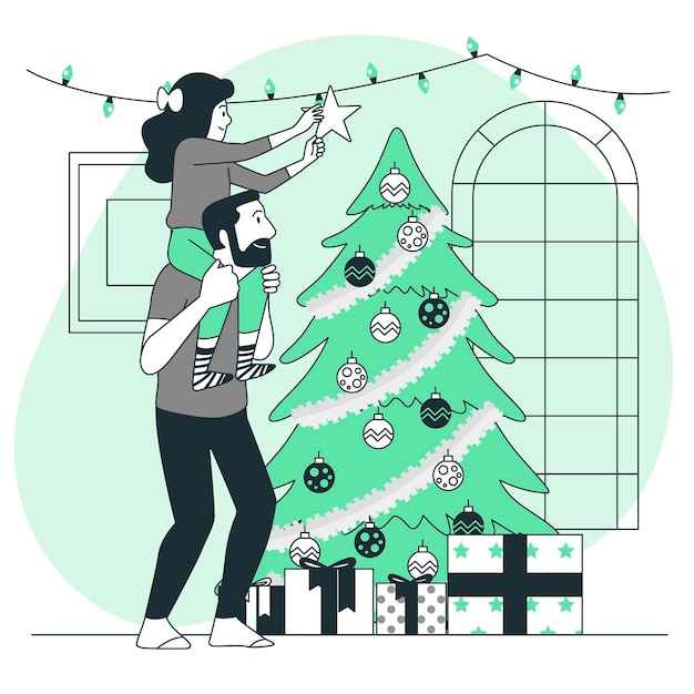 Gratis vector kerstboom concept illustratie