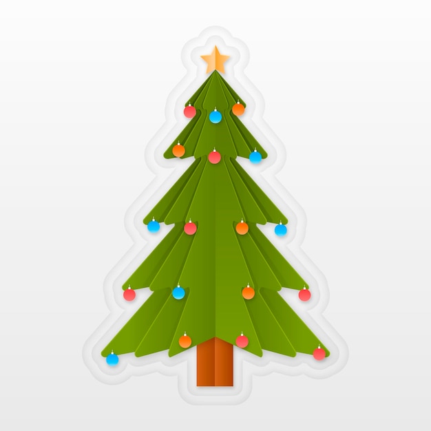 Gratis vector kerstboom in papieren stijl