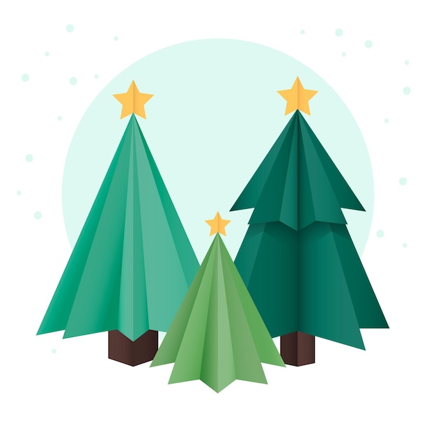 Gratis vector kerstboom in papieren stijl