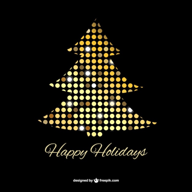 Gratis vector kerstboom met gouden stippen