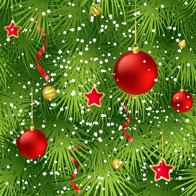 Gratis vector kerstboom spar tak naadloze achtergrond. vectorillustratie eps 10