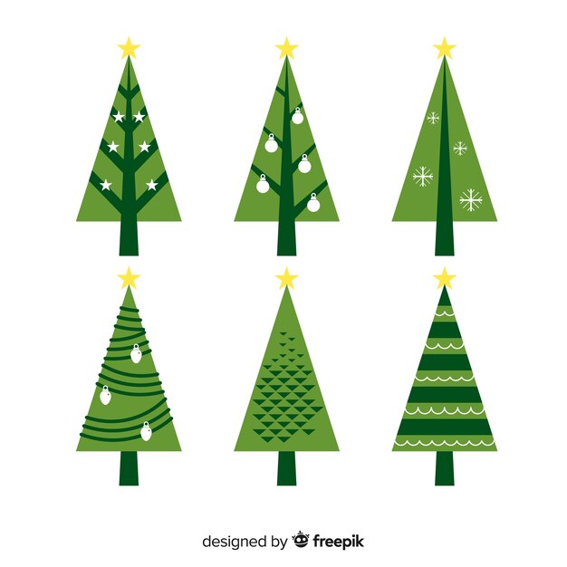 Gratis vector kerstboominzameling