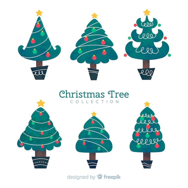 Gratis vector kerstboominzameling