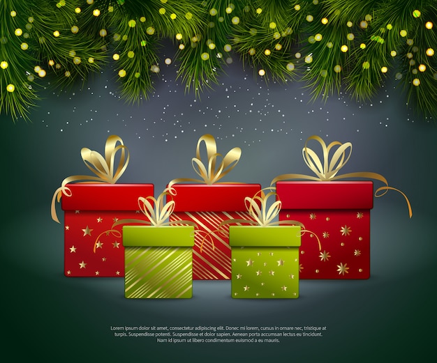 Gratis vector kerstcadeaus sjabloon