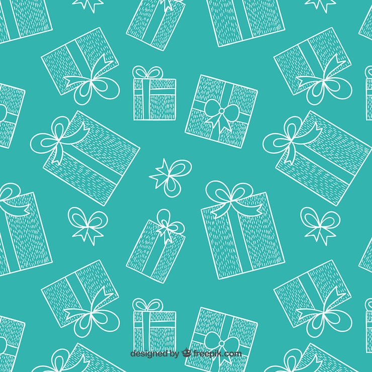 Gratis Vector kerstcadeautjes patroon