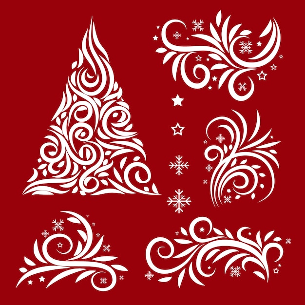 Gratis vector kerstdecoratie kalligrafische