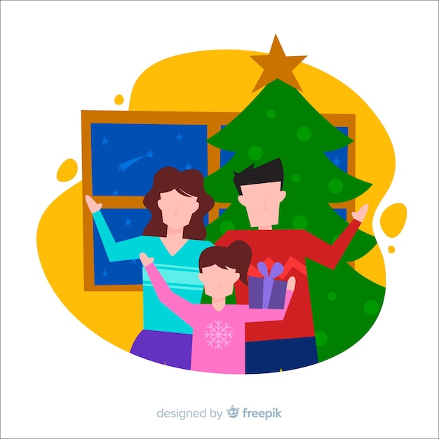 Gratis vector kerstfamilie