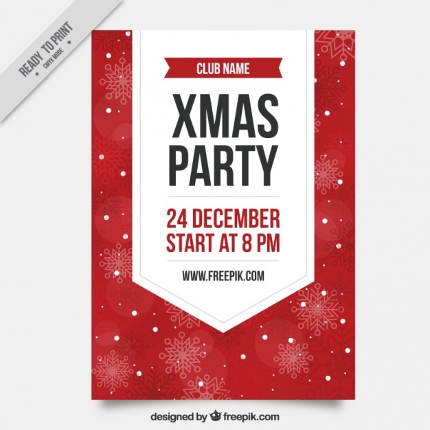 Gratis vector kerstfeest brochure in vintage design