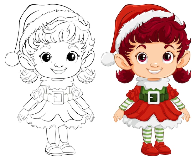 Kerstfeest elf girl vector illustratie