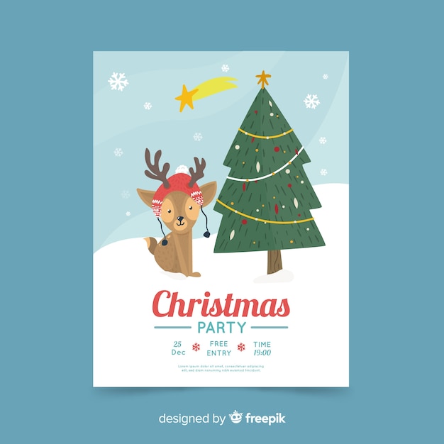 Gratis vector kerstfeest flyer