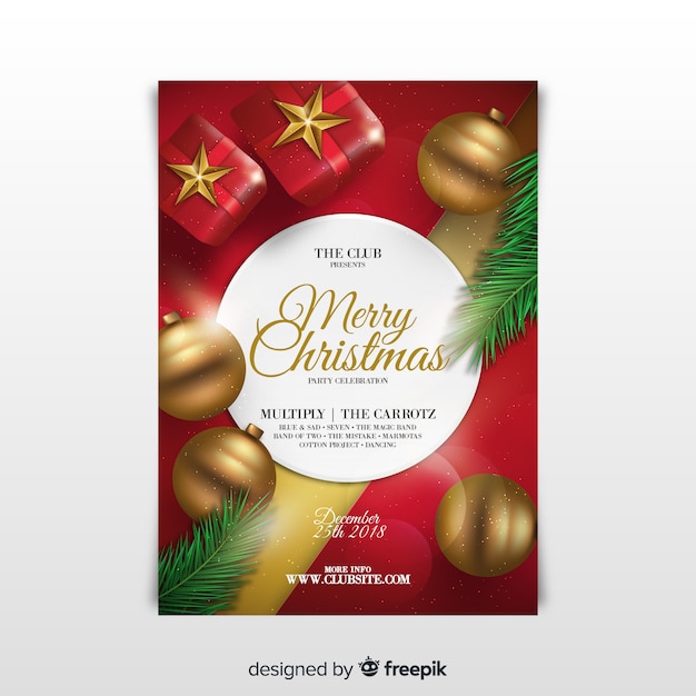 Gratis vector kerstfeest flyer