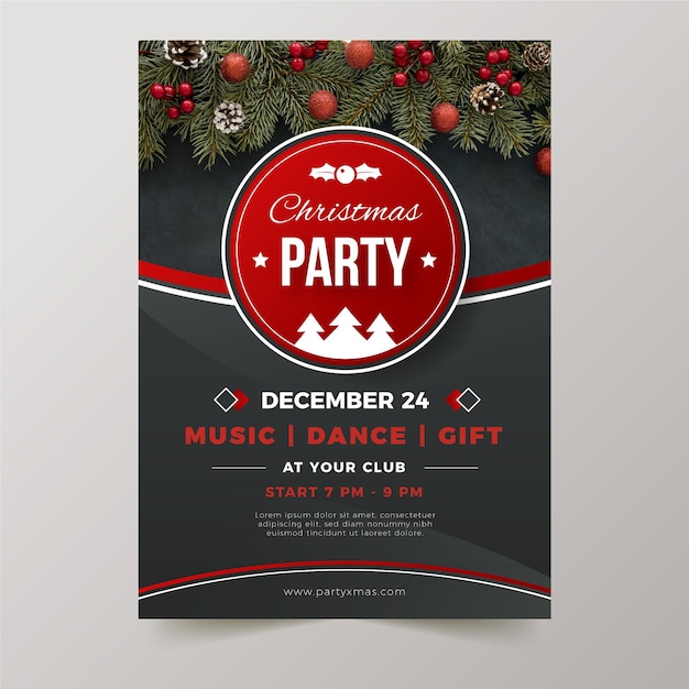 Gratis vector kerstfeest folder sjabloon met foto