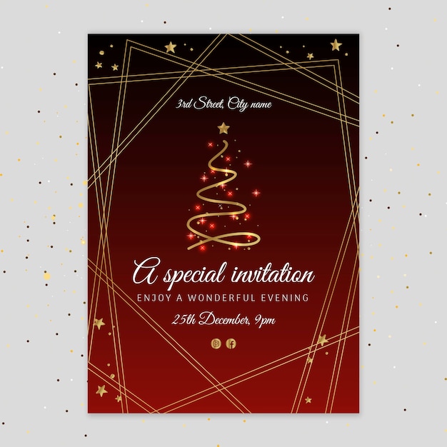 Gratis vector kerstfeest folder sjabloon