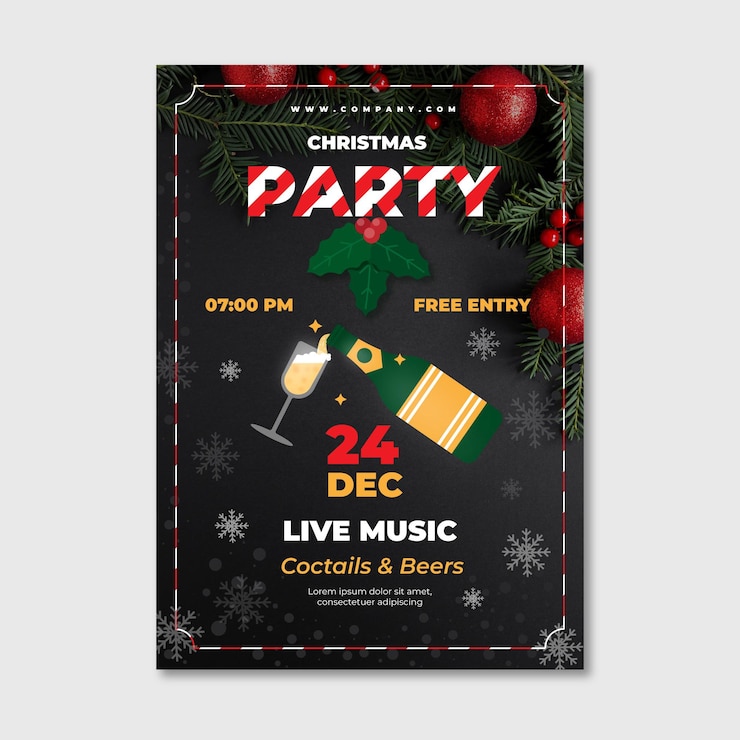 Gratis Vector kerstfeest folder sjabloon