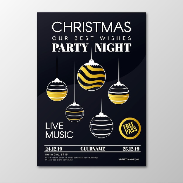 Gratis vector kerstfeest poster sjabloon in kaderstijl