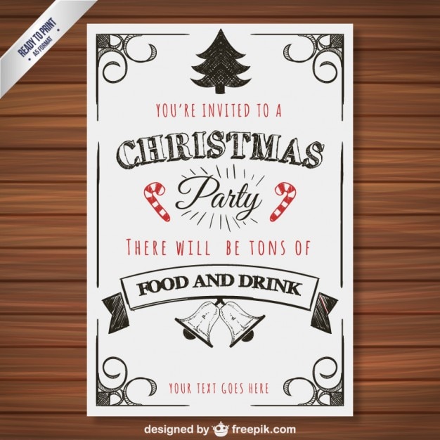 Gratis vector kerstfeest poster sjabloon