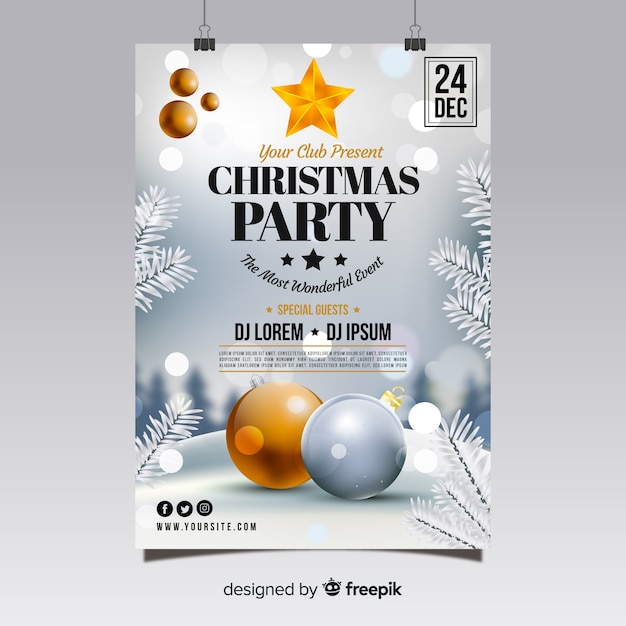 Gratis vector kerstfeest poster