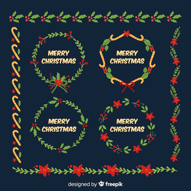 Gratis vector kerstframes en randen