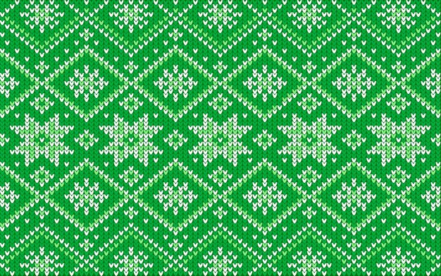 Kerstjacquardpatroon met witte en groene geometrische vormen