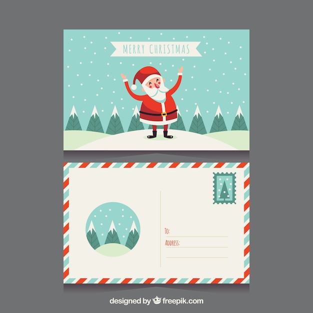 Gratis vector kerstkaart briefkaart