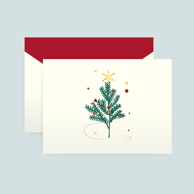 Kerstkaart met een envelop vector