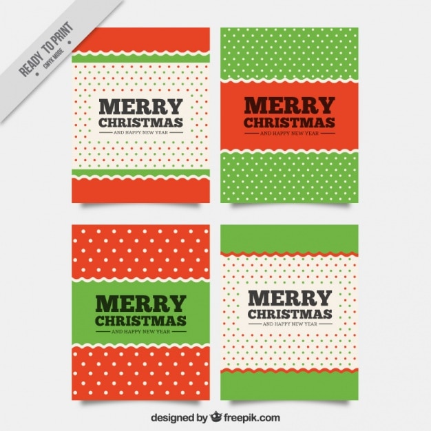 Gratis vector kerstkaart pak polka dot