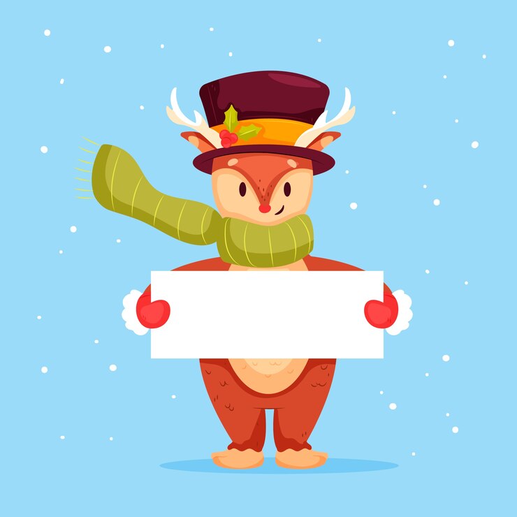 Gratis Vector kerstkarakter met lege banner