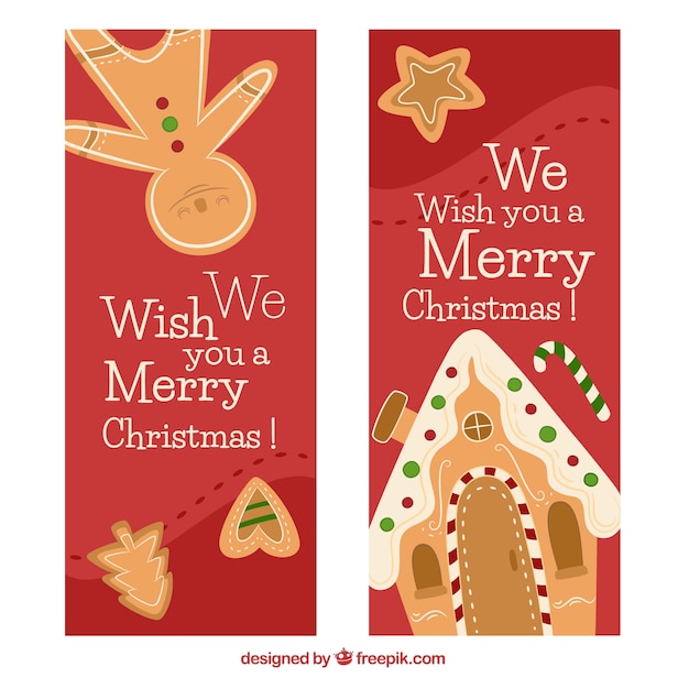 Gratis vector kerstkoekjeskoekjes banners