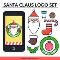 Gratis vector kerstman, aanpasbare logo